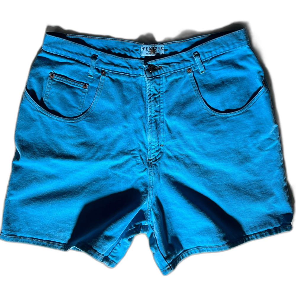Vintage Size 18 Womens Denim Shorts By Venezia 100% Cotton Made in USA Plus Size